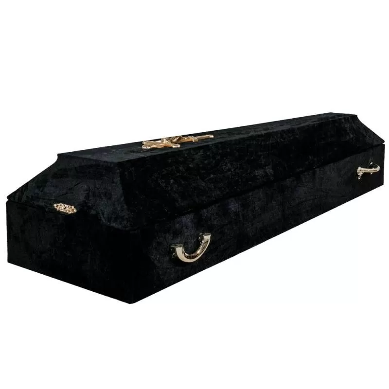 Гроб бархат черный двойной СП