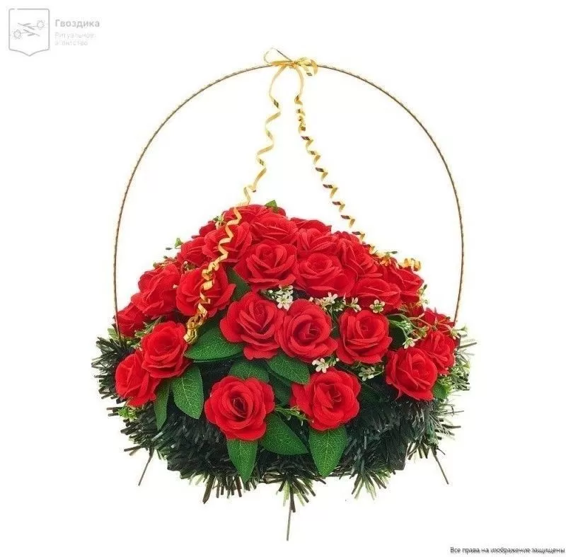 Изделие корзина овальная (розы) РК05505