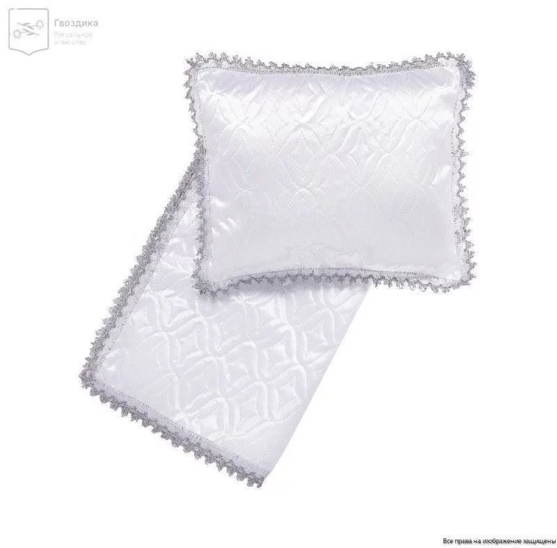 Комплект в гроб тесьма Стёганка серебро