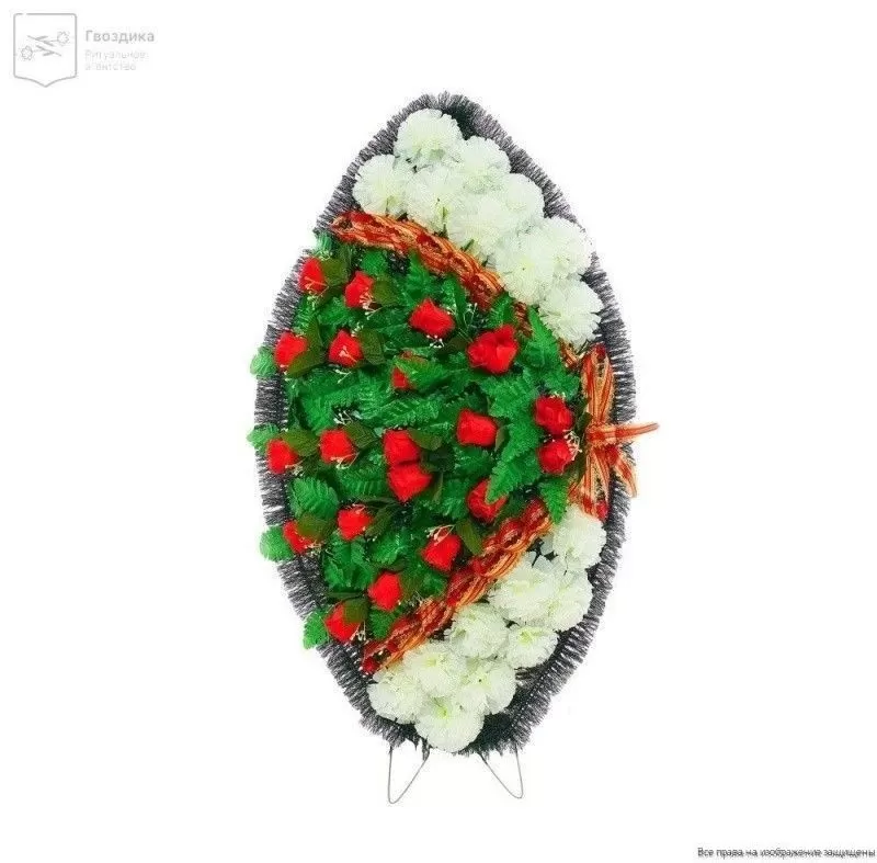 Венок средний угол Р10503Л красный