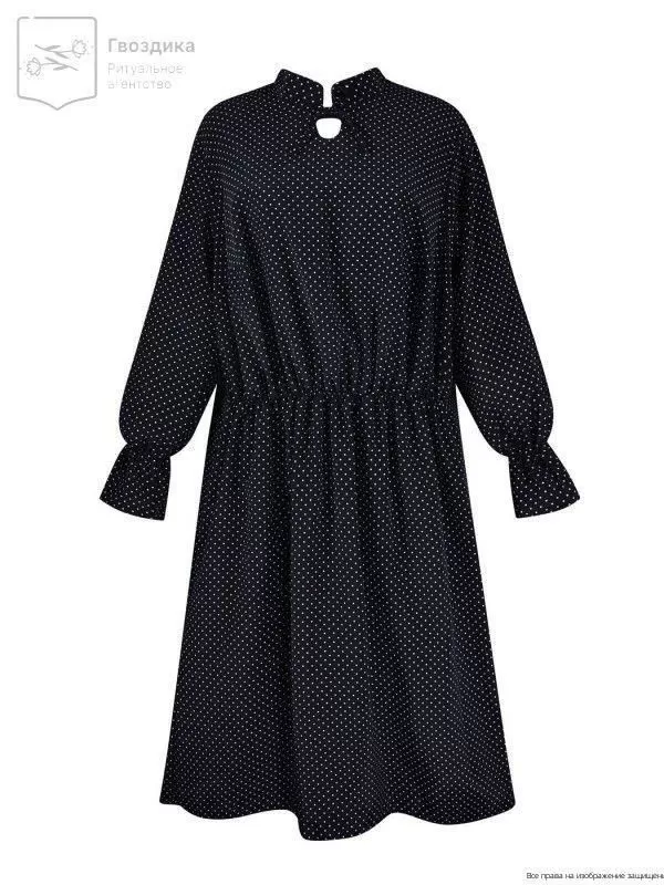 Платье крепдешин Горошек (ворот стойка)