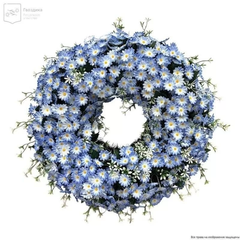 Венок круглый РО7008 фиолетово-голубой