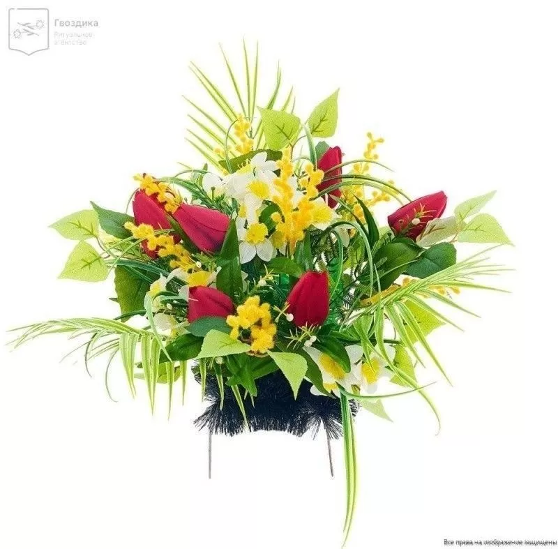 Изделие Полянка (тюльпаны, нарциссы, мимоза) РИ044