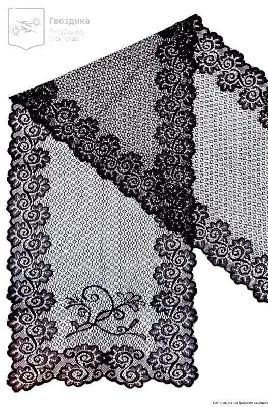 Шарф гипюровый узорный (белый, черный)