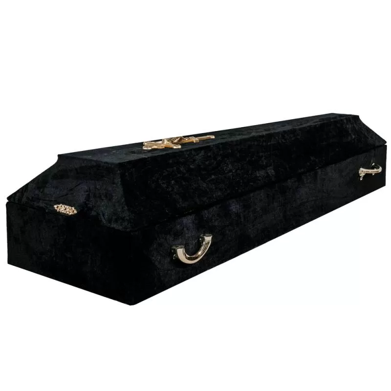 Гроб бархат СП полуторный (черный)