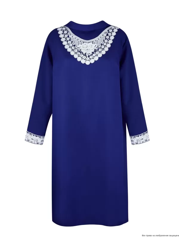 Платье женское с узорным воротом (кружево)