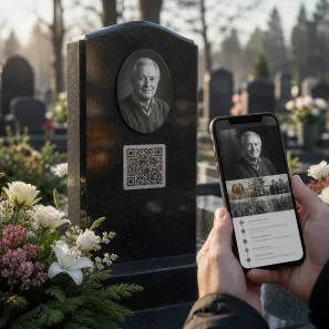 Цифровое бессмертие: как создать QR-код на памятник с биографией и фото.