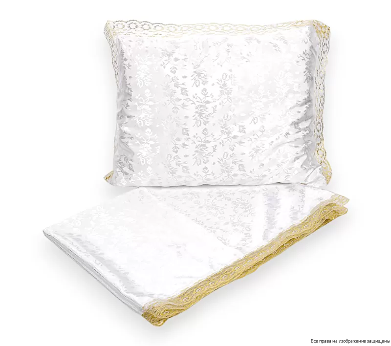 Комплект в гроб Цветы Жаккард золото