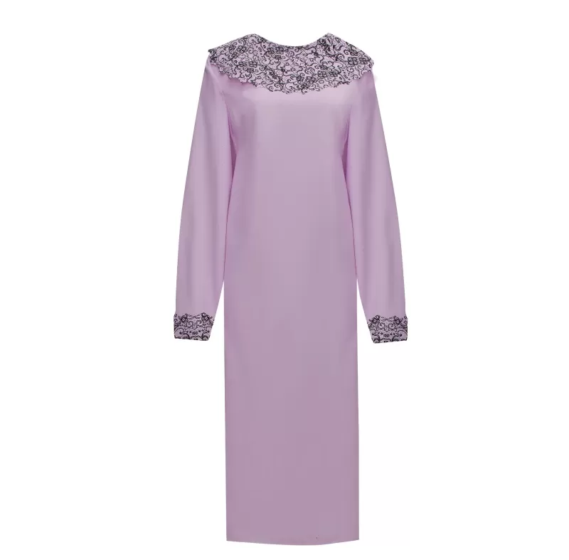 Платье Печать гипюр сиреневое