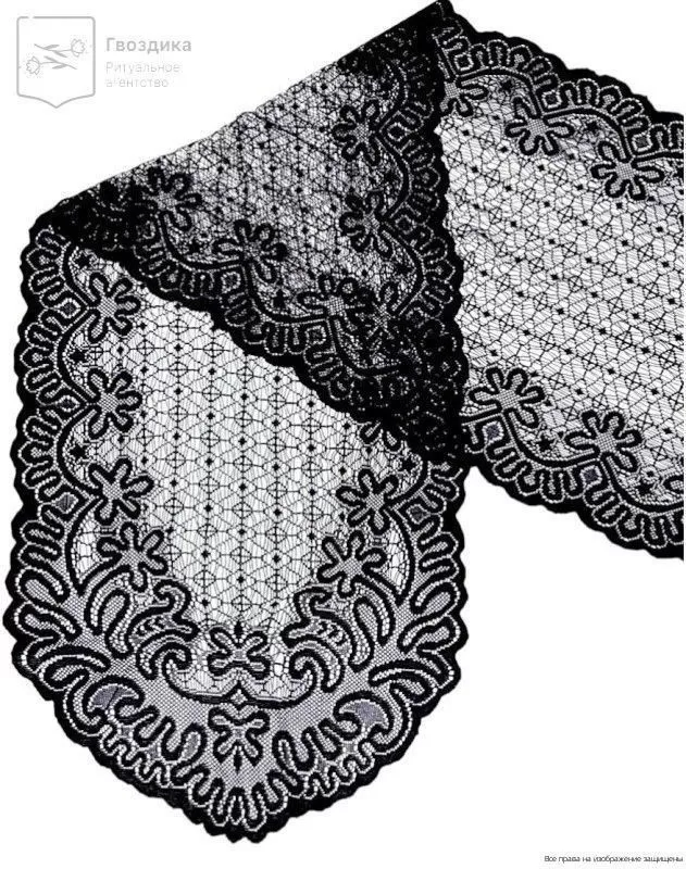 Шарф вологодские кружева (белый,черный)