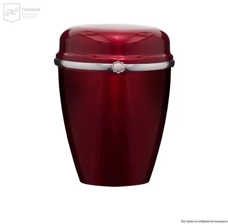 Урна для праха металл лак молдинг бордовая