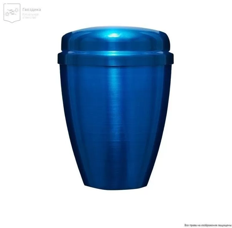 Урна для праха металл лак синяя