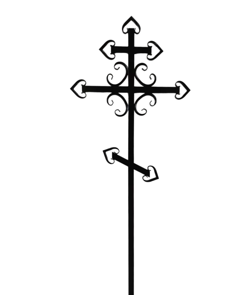 Крест Сердце металлический КМ 03