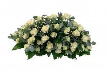 ФЖ02 Композиция на крышку гроба из живых цветов (флоретка)