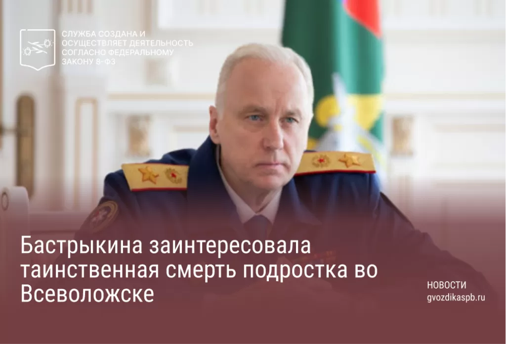 Бастрыкина заинтересовала таинственная смерть подростка во Всеволожске