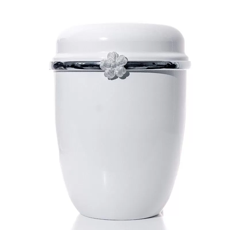 Урна металлическая для праха молдинг белая