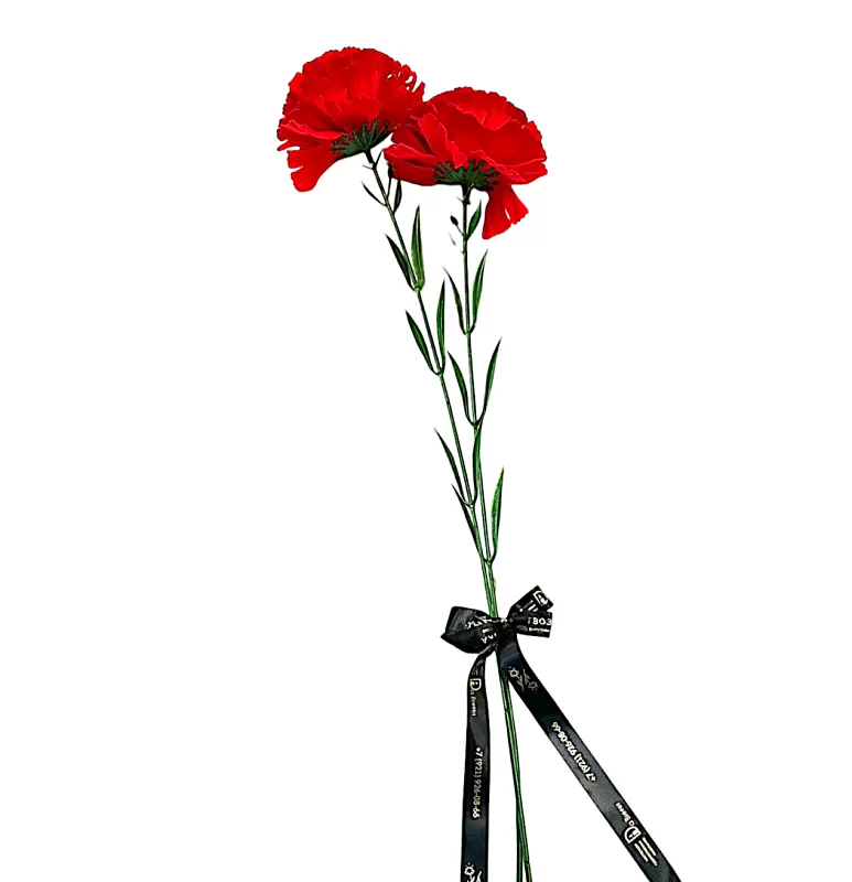 Гвоздика искусственный цветок на ножке