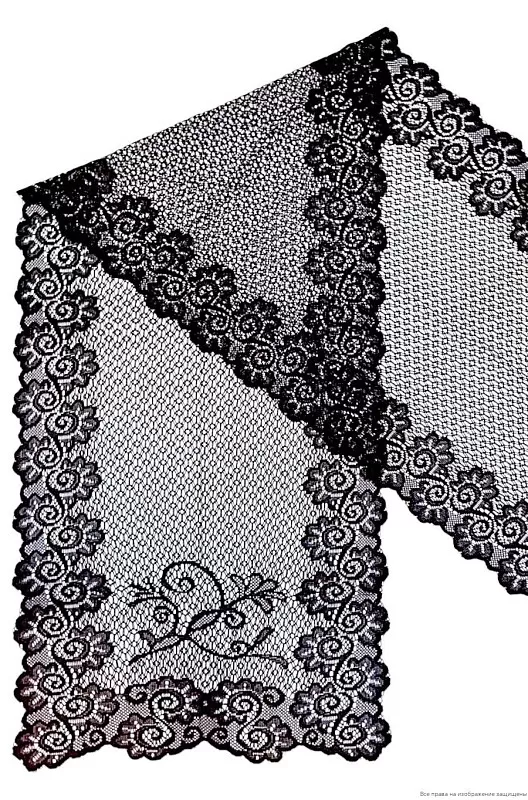 Шарф гипюровый узорный (белый, черный)