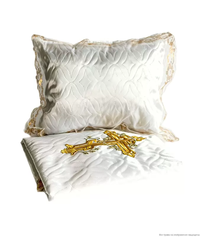 Комплект в гроб Идеал с крестом (золото)