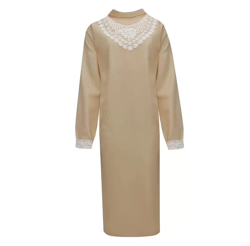 Платье женское с узорным воротом (цвет в ассортименте)