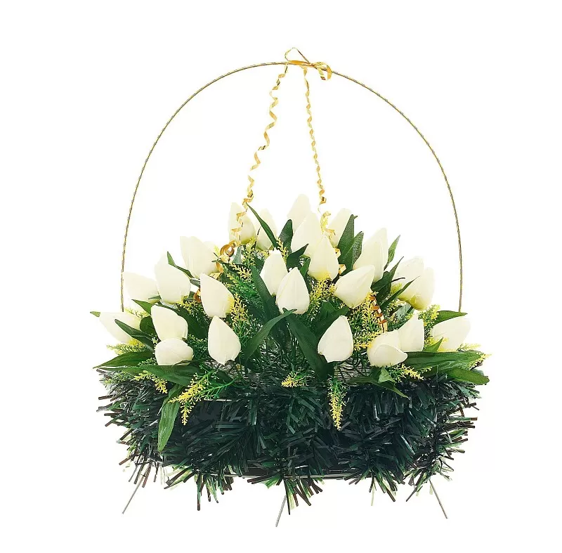 Изделие корзина овальная (тюльпаны) РК05505