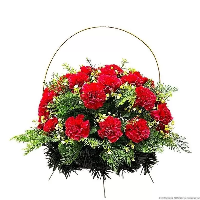 Изделие корзина овальная РК05508 (Гвоздика красная)
