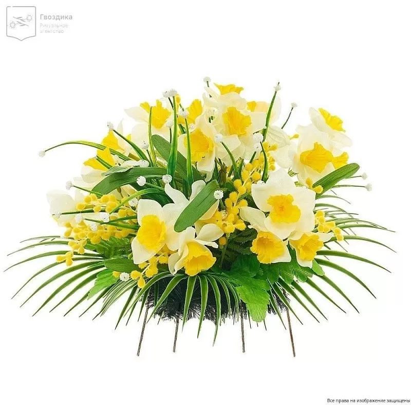 Изделие Полянка (нарциссы, мимоза) РИ042