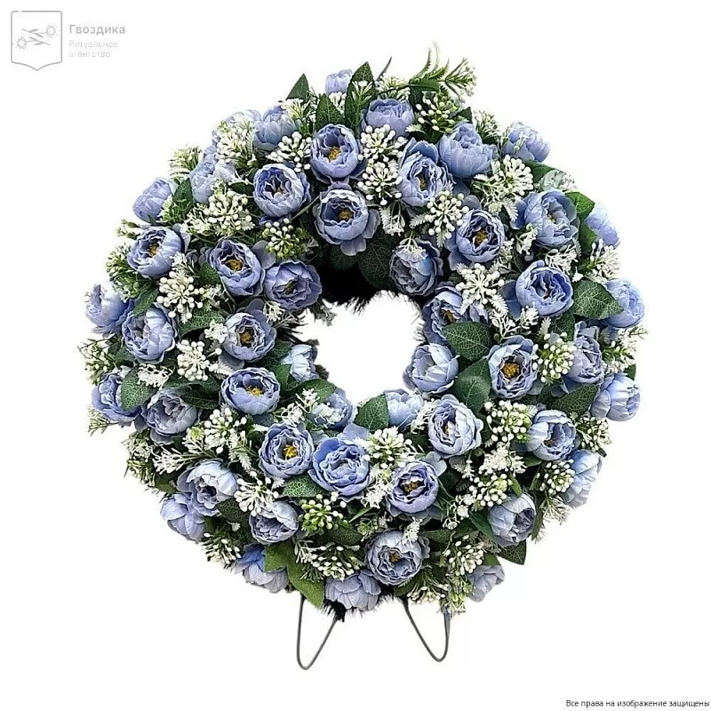 Венок круглый РО5001 голубой