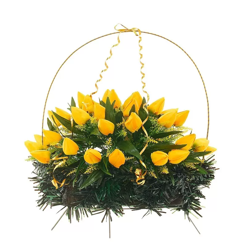 Изделие корзина овальная (тюльпаны) РК05505