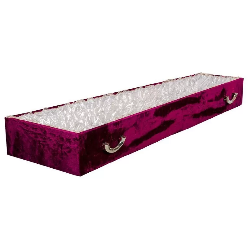 Гроб бархат бордо с крестом стандарт СП