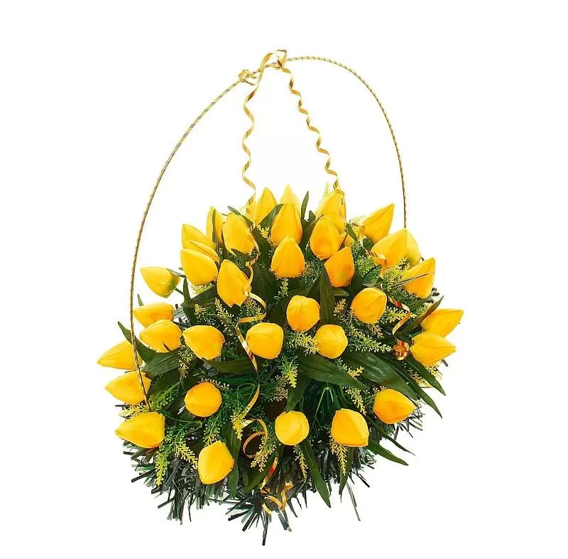Изделие корзина овальная (тюльпаны) РК05505