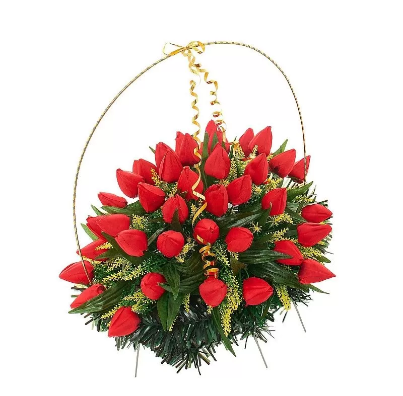 Изделие корзина овальная (тюльпаны) РК05505