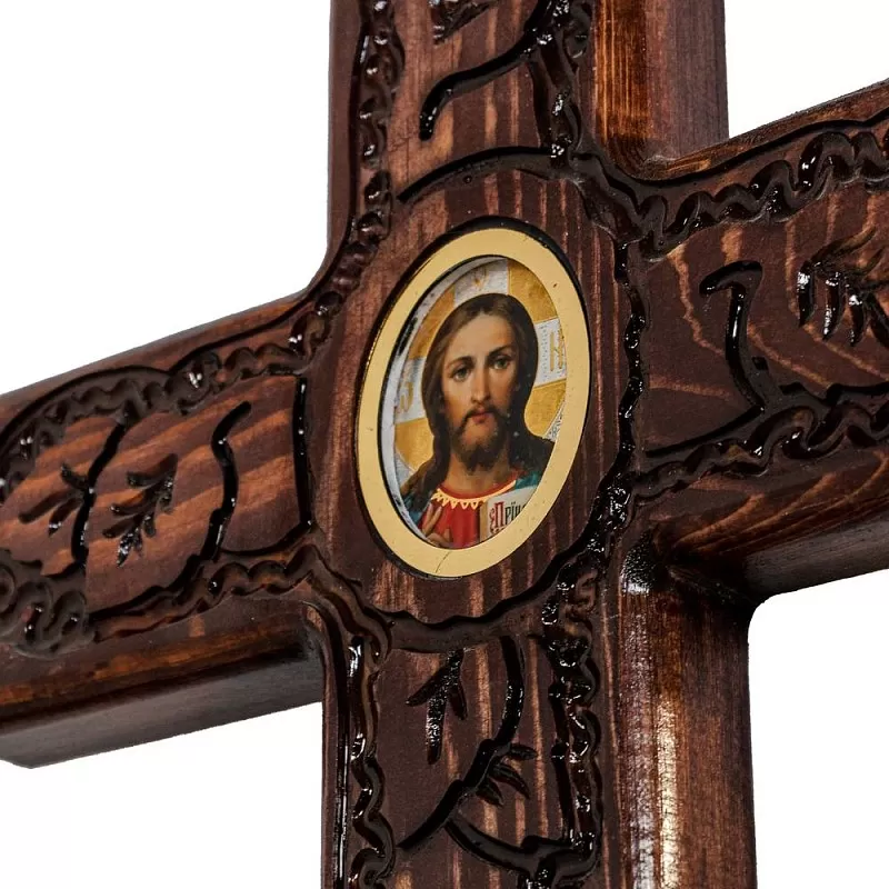 Крест ЭД06 с листьями 170 см