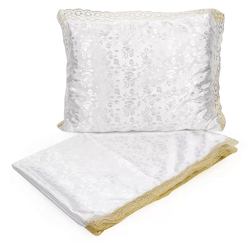 Комплект в гроб цветы Жаккард золото