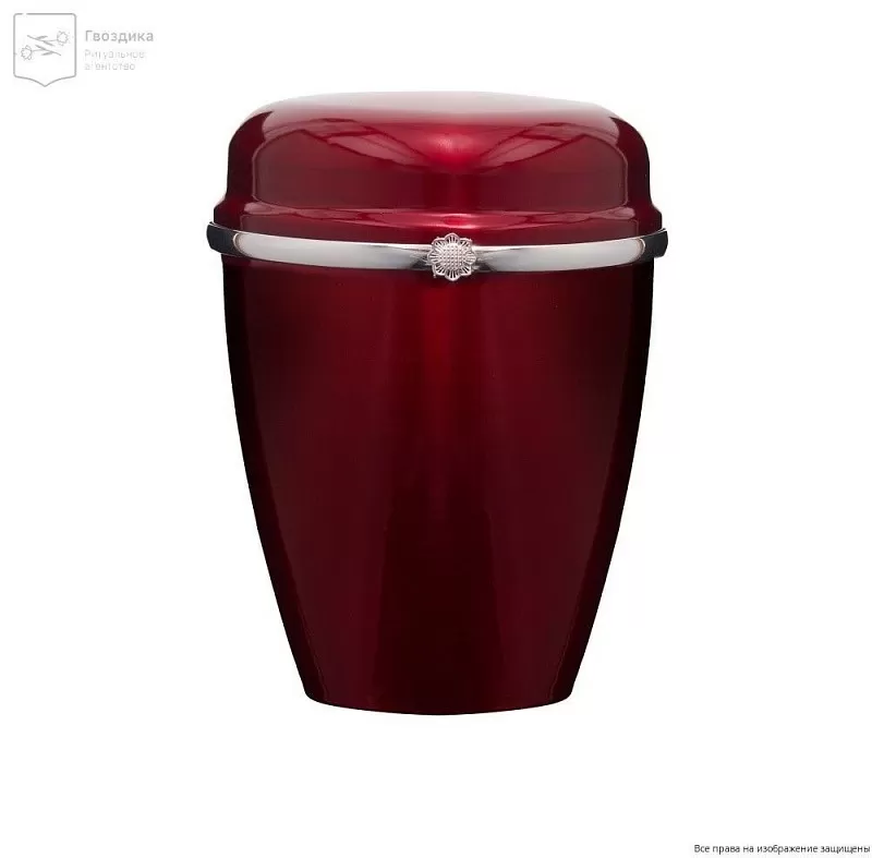 Урна для праха металл лак молдинг бордовая