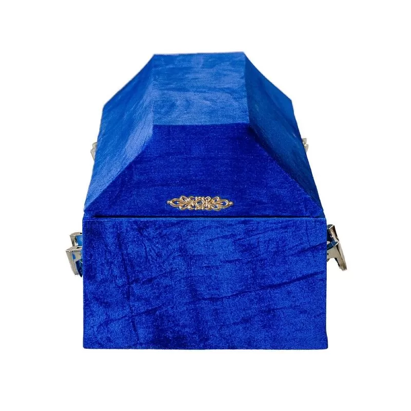 Гроб бархат СП полуторный (синий)