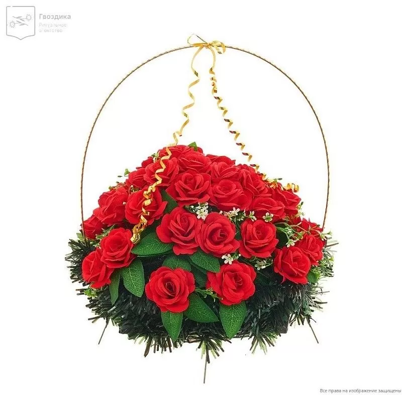 Изделие корзина овальная (розы) РК05505