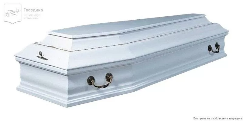 Гроб Канзас белый (глянцевый)