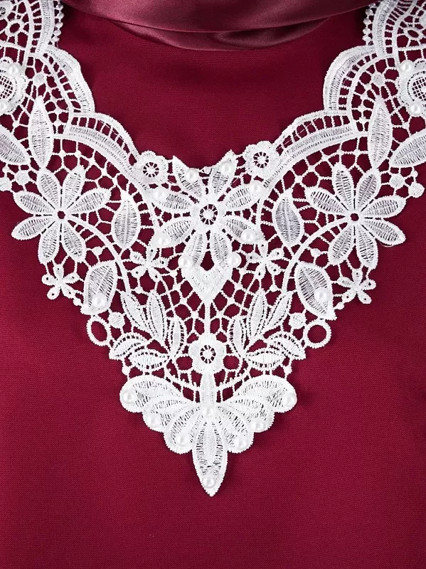 Платье женское с узорным воротом (цвет в ассортименте)