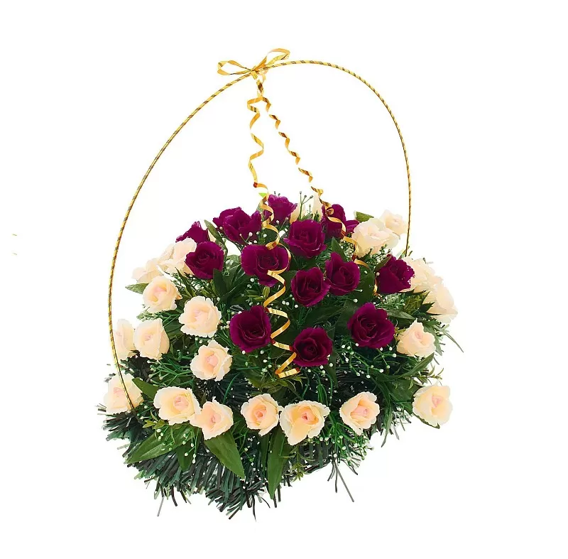 Изделие корзина овальная (розы) РК05505