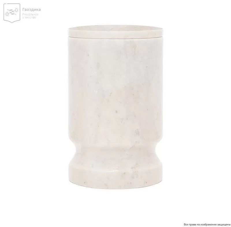 Мраморная урна для праха белая
