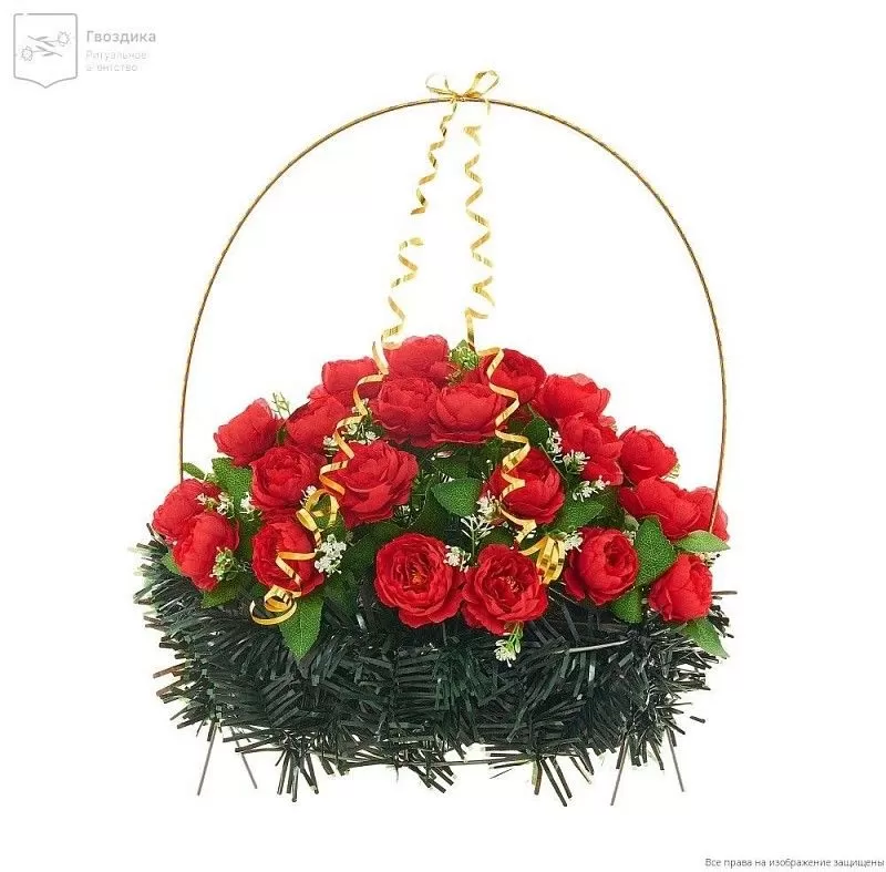 Изделие корзина овальная (пионы) РК05505