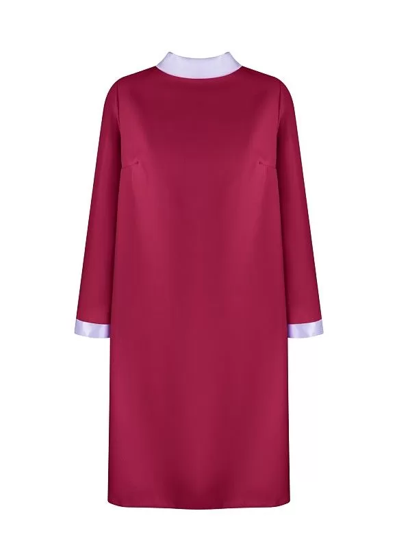 Платье женское с атласным воротом