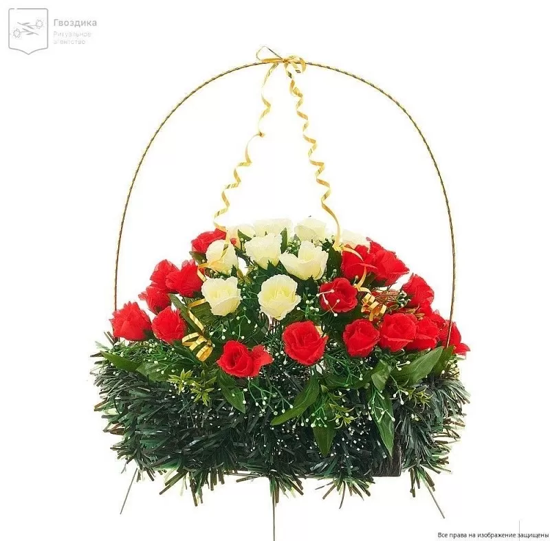 Изделие корзина овальная (розы) РК05505