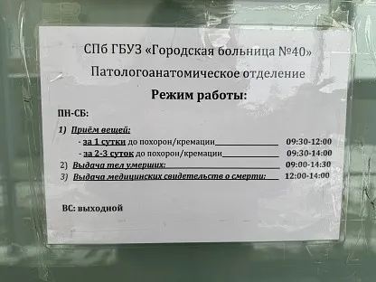 Морг по адресу: г. Сестрорецк, ул. Борисова, д.9