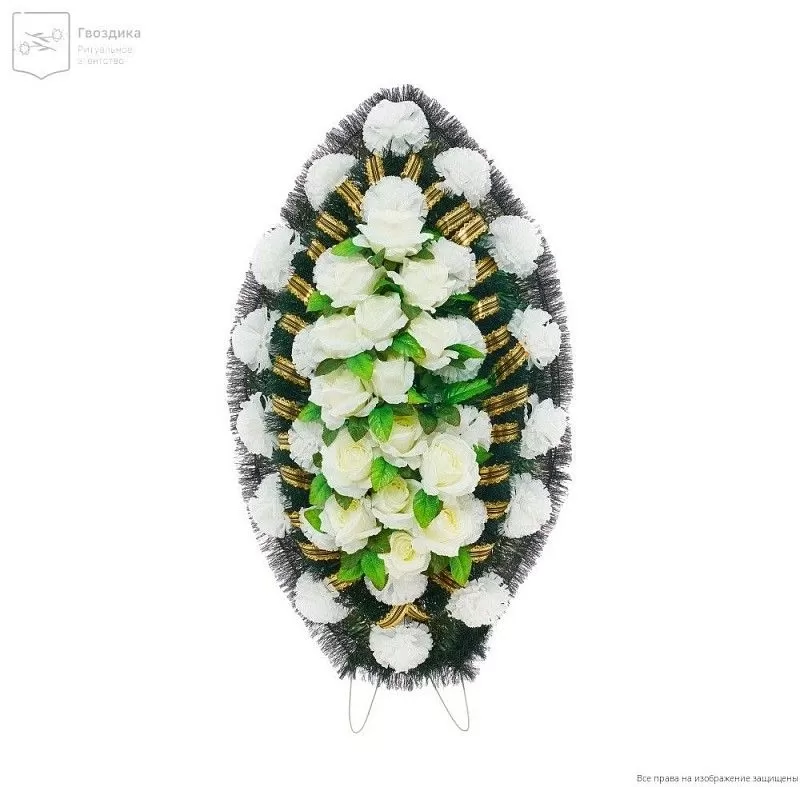 Венок средний Р10516 белый