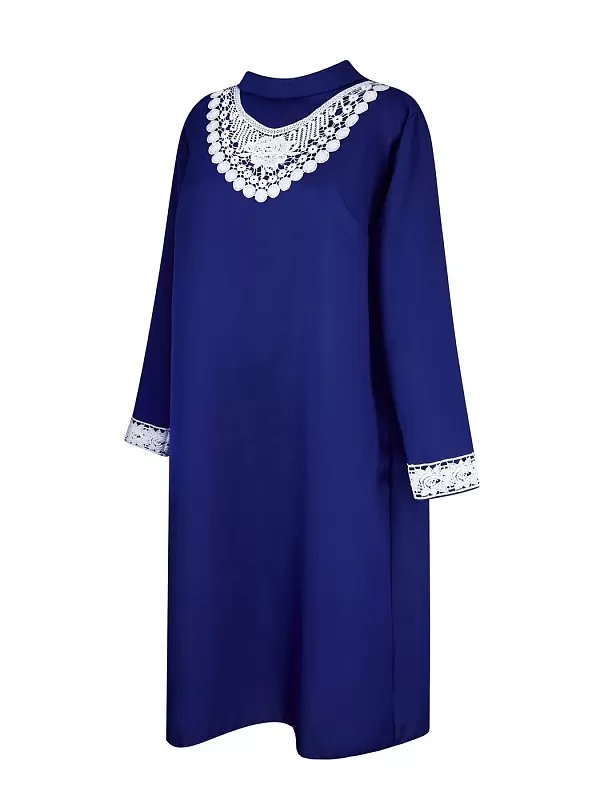 Платье женское с узорным воротом (цвет в ассортименте)