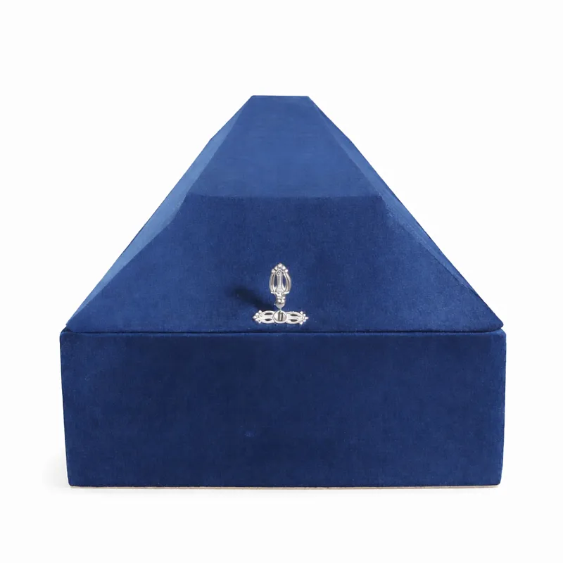 Гроб бархат синий стандарт СП (серебро)