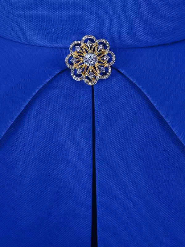 Платье габардин с брошью (цвет в ассортименте)