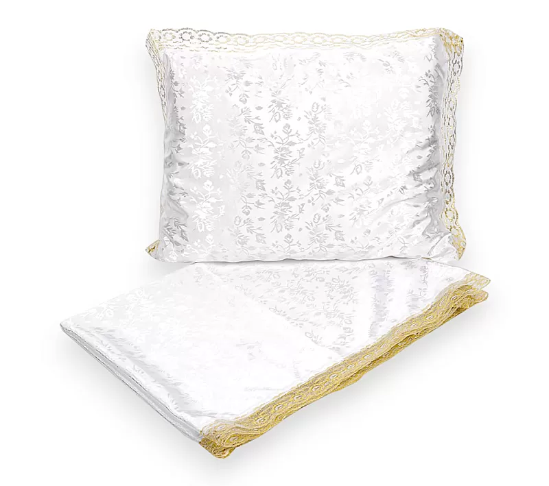 Комплект в гроб цветы Жаккард золото